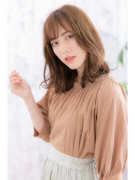 ミック ヘアアンドメイク アップ 駒込店(miq Hair&Make up) くせ毛風ゆるふわウェーブ大人かわいいくびれヘアc1