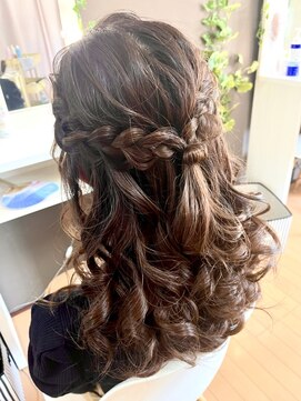 ジェネータ 新横浜店(GENETA) 編み込みハーフアップ【ヘアセット/新横浜】