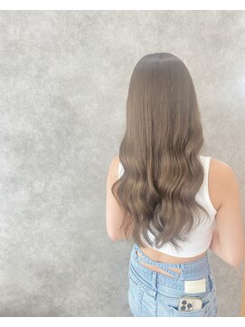 クルー ひたちなか(C.R.E.W) 斜めバング/グレージュカラー/デザインカラー/ひたちなか