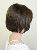 ショートボブ切りっぱなしベージュカラーダブルカラー20代30代