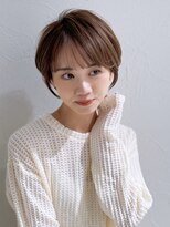前髪あり耳掛け丸みくびれショートボブ20代30代40代50代(蘭)