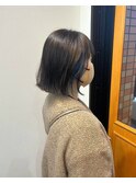 季節の夏カラー×ダークグレージュ×インナーコバルト