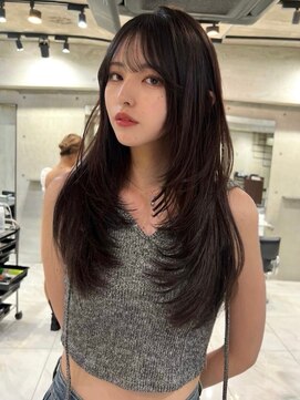 サイン 表参道(SIGN) 韓国ヘアグレージュカラーブリーチ無し髪質改善イヤリングカラー