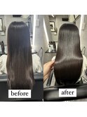 酸性ストレート＋髪質改善トリートメント