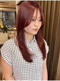 ブリーチなしダブルカラーチェリーレッド