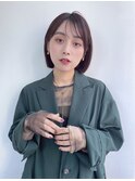 切りっぱなしボブ*大人ボブ*前髪ありボブ*30代40代50代*白髪染め