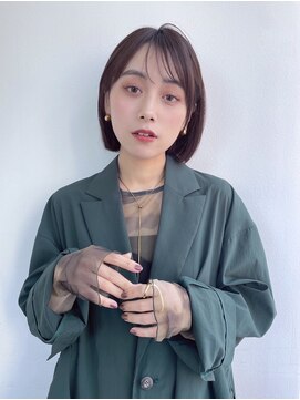 ケーツー エソラ池袋店(K-two) 切りっぱなしボブ*大人ボブ*前髪ありボブ*30代40代50代*白髪染め