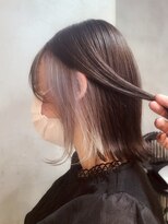 エリマ 武蔵小杉(elima) 武蔵小杉外はねレイヤーボブインナーカラーホワイトベージュ