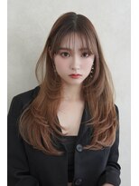 アンジェリカラボ 梅田店(ANGELICA LABO)&nbsp;韓国風くびれレイヤーカット×グレージュ×透明感ブラウン川又