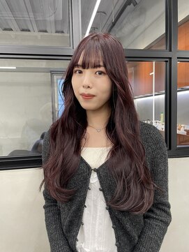 ニコ トウキョウ 渋谷(nico TOKYO) ダブルカラーチェリーレッドピンクブラウン韓国レイヤーロング