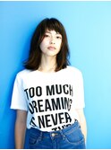 大人可愛い黒髪外ハネナチュラルミディアム/30代40代50代