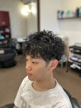 理容 うめむら 波巻きミックスショート