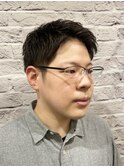 ビジネス/ツーブロック/黒髪/アップバング/束感/刈り上げ/短髪