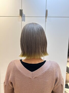 ヘアサロン ガリカ 表参道(hair salon Gallica) 【miko】個性派裾カラー/ハイトーンベージュ×ペールイエロー