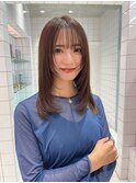 ダークアッシュ/ミディアムレイヤーカット［髪質改善/縮毛矯正］
