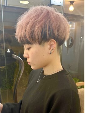 ミモザワークス(Mimosa Works) 刈り上げ女子・アウターカラー/ホワイトピンク