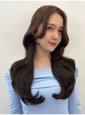 13035黒髪くびれヘア髪質改善レイヤーカット韓国風巻きワンホン