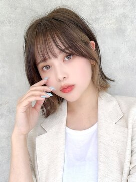 ラフィス ヘアー エイル 京橋店(La fith hair ail) 【La fith】インナーカラー×くびれボブ×ブリーチ