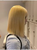 16039ブリーチ＆ダブルカラー金髪ホワイトブロンドレイヤー