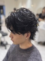 バース 梅田中崎町店(BIRTH)&nbsp;ニュアンスパーマセンターパートフェザーパーマウルフ