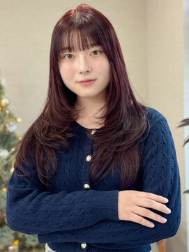 トナリ(tonari) ロングレイヤー ワンカール チェリーレッド【鹿児島中央駅】