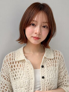 ヴェイン 渋谷(vain) 外ハネボブ 顔周りカット 20代 ブラウンカラー ボブレイヤー