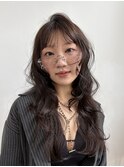 結べるレイヤーカット/グレージュブラウン/韓国巻き/顔周り