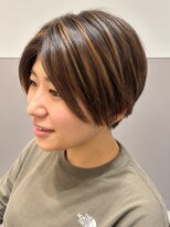 トランスサロン 吉祥寺(TRANS SALON)&nbsp;ブリーチなしハイライト×ナチュラルブラウンショート