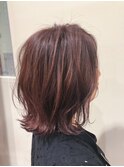 《SHOOP 設楽》切りっぱなし×レイヤー×ピンクベージュ