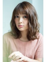 ウィズヘアー 和歌山MIO店(WITH HAIR) 【ミディアムスタイル】ふんわり質感ベージュカラー