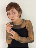 ニュアンスボブ/チョコレートカラー/ショートボブ/斜めバング