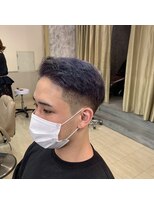 メンズアンダーバーホワイト 南海難波店(Men's _WHITE)&nbsp;ブルーブラック×刈り上げショート