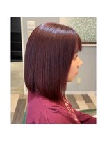 ランソ(RUNSO)&nbsp;ワンレンボブ×レッドヴァイオレットカラー