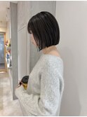 YOKE 切りっぱなしボブぱつっとボブ大人ボブアッシュグレージュ