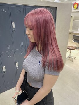 テトヘアー(teto hair) ピンクカラー　ブリーチカラー　ツヤ感　暖色カラー
