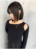 【打越】ミディアム×切りっぱなしボブ×ディープグレージュ