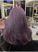 パープルカラー/ラベンダーカラー/バタフライレイヤーカット