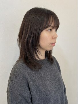 レセ 南柏店(Laissez) シースルーバング/くびれミディ/グレージュ【レセ南柏店】