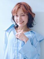 ビィシャイン 滝野店&nbsp;オレンジベージュ×レイヤーボブ