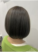 【朝のお手入れ簡単♪】まるっとボブ×オリーブグレージュ