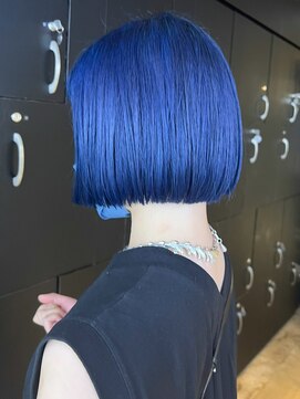 アルバム 銀座(ALBUM GINZA) ネイビーボブ_グレージュカラーボブウルフ_ba417111