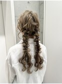 ツイン編みおろし
