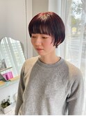 マッシュショート x レッドブラウン