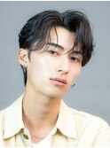 ビジネスメンズショートリクルート七三かき上げヘアツーブロック