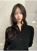 韓国ヘアーハッシュカットレイヤーカットグレージュブリーチ無し