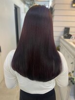 ジゼル 博多筑紫口店(GiseL)&nbsp;ロング　レイヤーカット　ダメージレス　チェリーレッド　艶感