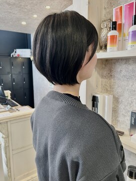 キャアリー(Caary) 福山美容室caary 大人ショートボブサイドバング透明感20代30代