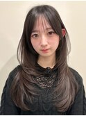 韓国風/レイヤー/小顔/前髪カット/髪質改善/グレージュ/透明感