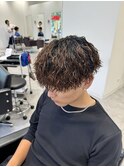 ツイストスパイラルマッシュ刈り上げツーブロックメンズパーマ
