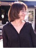 乾かすだけで決まる重さを残した顔まわりレイヤーマッシュボブ